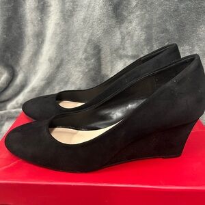Kelly & Katie Black Suede Wedges